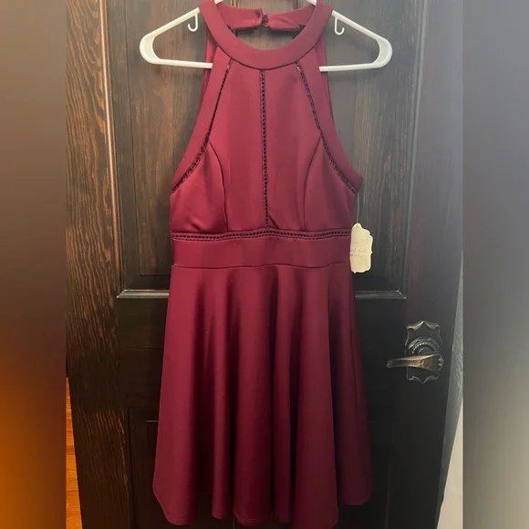 red lace dress off the shoulder A-Line Lace Off-the-Shoulder Tiered Long Prom Dress with Slit